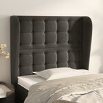 vidaXL Tête de lit avec oreilles Gris foncé 83x23x118/128 cm Velours
