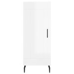 vidaXL Buffet haut Blanc brillant 34 5x34x180 cm Bois d'ingénierie