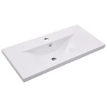 vidaXL Armoire d'évier avec lavabo intégré Gris brillant Aggloméré