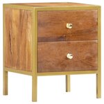 vidaXL Table de chevet 40 x 35 x 50 cm Bois de manguier solide