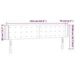 vidaXL Tête de lit à LED Gris foncé 163x16x78/88 cm Velours