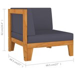 vidaXL Salon de jardin 8 Pièces avec coussins Bois d'acacia solide