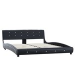 vidaXL Lit avec matelas Noir Similicuir 160 x 200 cm