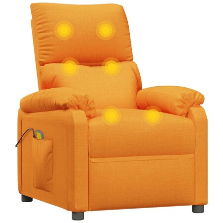 vidaXL Fauteuil de massage Jaune Tissu