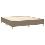 vidaXL Sommier tapissier avec matelas et LED Taupe 180x200 cm Tissu