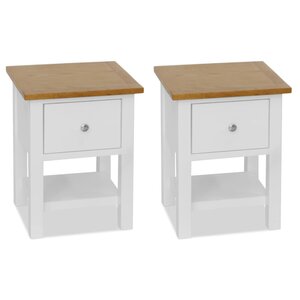 vidaXL Tables de chevet 2 Pièces 36x30x47 cm Bois de chêne massif