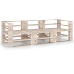 vidaXL Canapé palette de jardin 3 places bois de pin