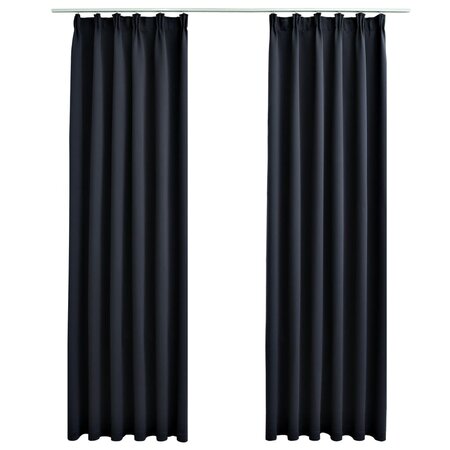 vidaXL Rideaux occultants avec crochets 2 Pièces Anthracite 140x245 cm