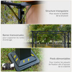 Pergola rétractable 3,05L x 3,05l x 2,2H m structure métal époxy anticorrosion noir double toile polyester haute densité beige