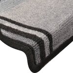 vidaXL Tapis d'escalier autocollants 15 Pièces Noir et gris 65x21x4 cm