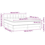 vidaXL Lit à sommier tapissier avec matelas Noir 180x200 cm Tissu