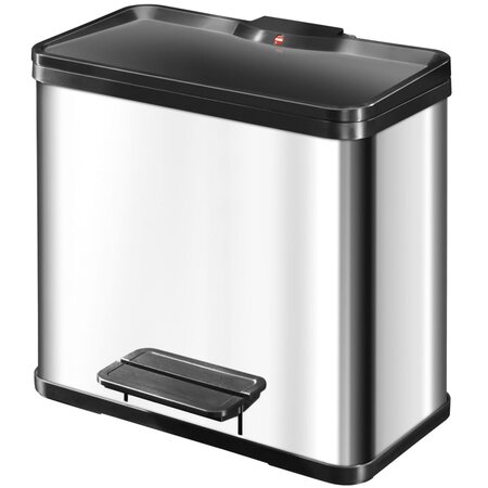 Hailo poubelle à pédale oko duo plus l 17+9 l acier inox 0630-200