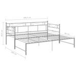 vidaXL Cadre de canapé-lit extensible Gris Métal 90x200 cm