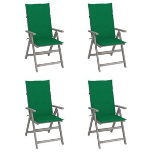 vidaXL Chaises inclinables de jardin 4 Pièces avec coussins Bois d'acacia