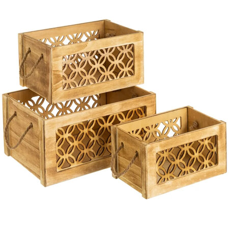 Lot de 3 boites de rangement en bois