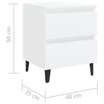 vidaXL Table de chevet Blanc 40x35x50 cm Aggloméré