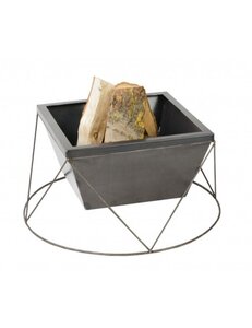 Brasero de jardin carré KALY en acier avec ou sans couvercle