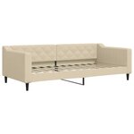 vidaXL Lit de jour avec gigogne et tiroirs crème 90x200 cm tissu