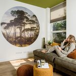 WallArt Papier peint cercle Umbrella Pines in Italy 142 5 cm