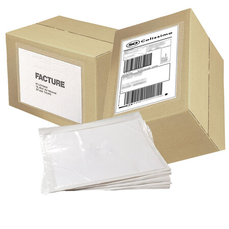 Lot de 50 pochettes porte document a5 auto adhésive