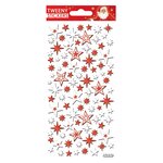 Stickers mousse 3D - Étoiles rouges et blanches