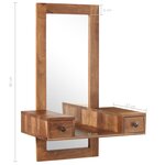 vidaXL Miroir cosmétique avec 2 tiroirs Bois solide de Sesham