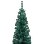 vidaXL Sapin de Noël artificiel mince avec support vert 120 cm PVC