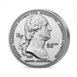 Arrivée de washington à boston - monnaie de 25€ argent haut relief - be 2021