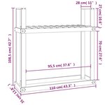 vidaXL Support pour bois de chauffage Blanc 110x35x108 5cm Bois de pin