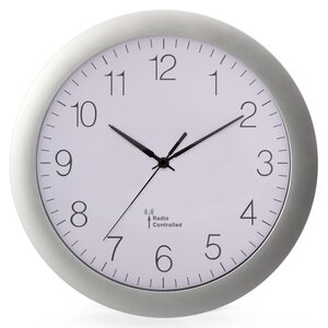 Perel horloge murale 30 cm blanc et argenté