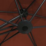 vidaXL Parasol d'extérieur avec mât en acier 300 cm Terre cuite