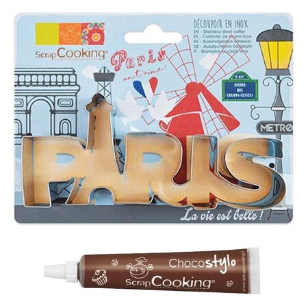 Découpoir à biscuits en inox Paris + Stylo chocolat
