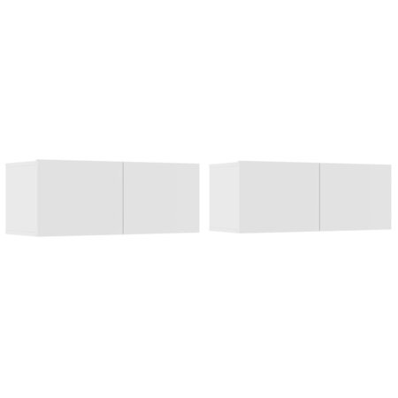 vidaXL Meubles TV 2 Pièces Blanc 80x30x30 cm Bois d'ingénierie