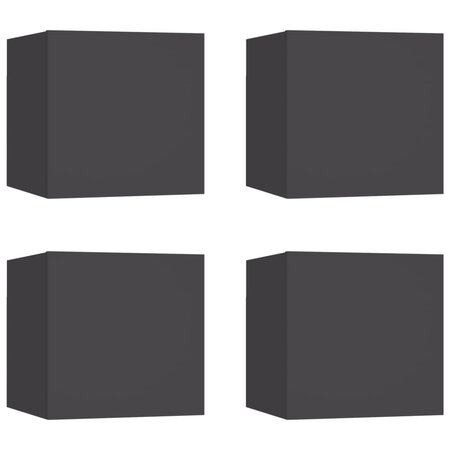 vidaXL Meubles TV muraux 4 Pièces Gris 30 5x30x30 cm