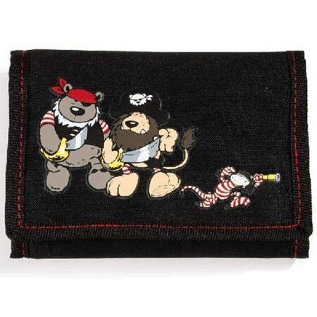Petit portefeuille en toile noir les pirates par nici