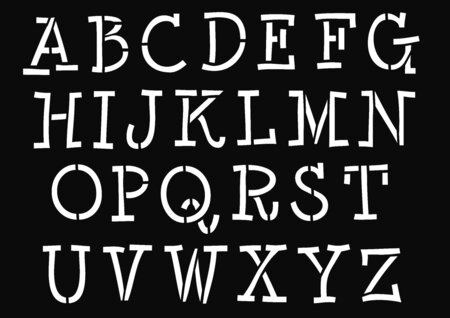 Pochoir A4 Alphabet Majuscule Fin
