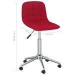 vidaXL Chaises pivotantes à manger lot de 2 rouge bordeaux tissu