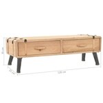 vidaXL Meuble TV Bois de sapin massif 120 x 33 x 35 cm