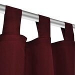 2 Pièces Rideau à Passant Micro Satin Bordeaux 140 x 175 cm