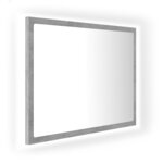vidaXL Miroir à LED de salle de bain Gris béton 60x8 5x37 cm Acrylique