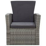 vidaXL Salon de jardin 4 Pièces avec coussins Résine tressée Gris