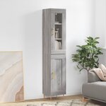 vidaXL Buffet haut Sonoma gris 34 5x34x180 cm Bois d'ingénierie