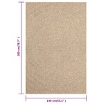 vidaXL Tapis 140x200 cm aspect jute intérieur et extérieur