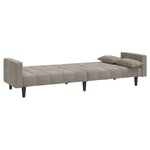 vidaXL Canapé-lit à 2 places avec deux oreillers Gris clair Velours