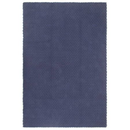 vidaXL Tapis rectangulaire Bleu marine 200x300 cm Coton