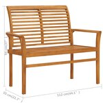 vidaXL Banc de jardin avec coussin beige 112 cm Bois de teck massif
