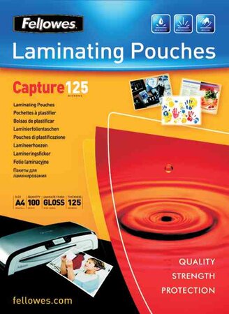 Pochette à plastifier  a5  brillante  250 microns (2x125) pack 25 fellowes