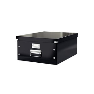 Boîte de rangement click & store carton capacité 29 6 l pour format a3 (297 x 420 mm) h. 200 mm x l. 369 mm x p. 484 mm - noir - montage facile par bouton pression