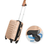 Tectake set de 4 valises trolley - abs - 4 roues pivotantes à 360° - champagne