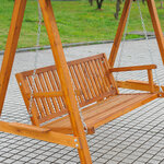 Balancelle de jardin 3 places 2 tablettes support 1 95L x 1 3l x 1 85H m charge max. 360 Kg bois de pin vert